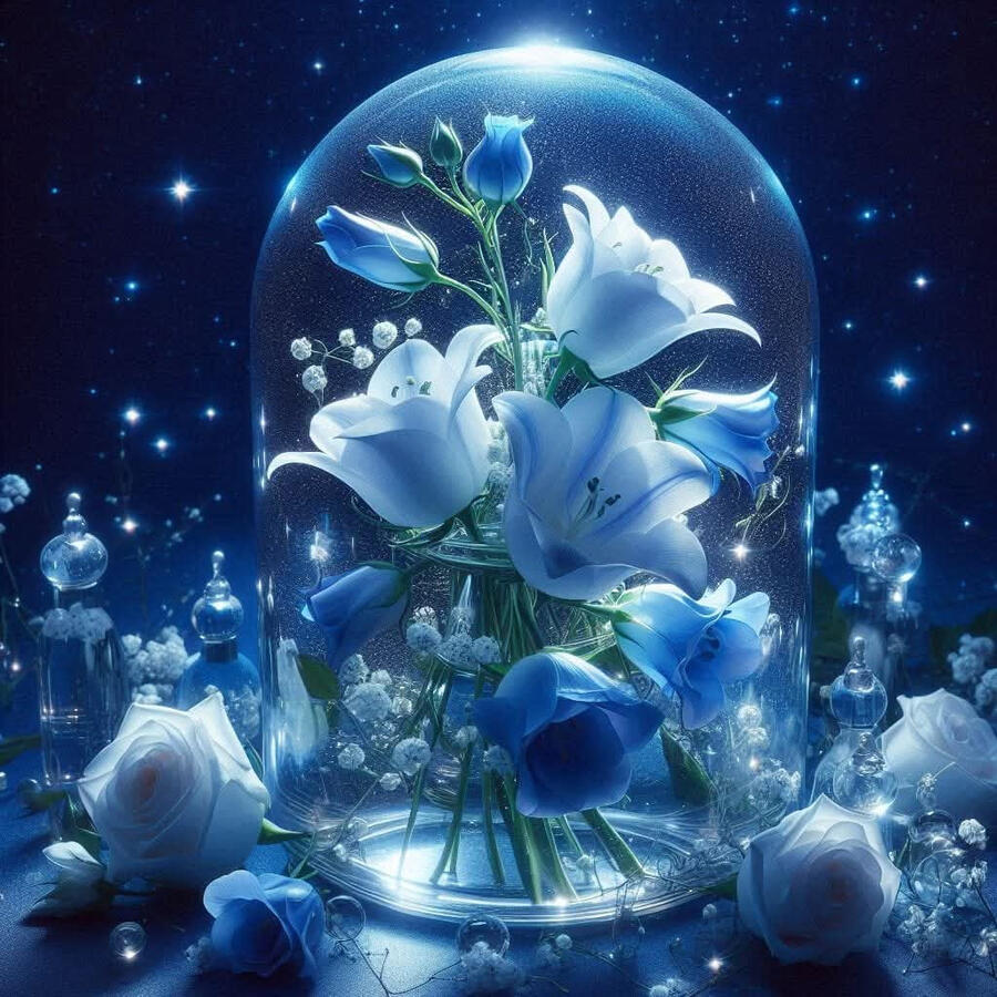 Cosmic Flower In A Snow Globe